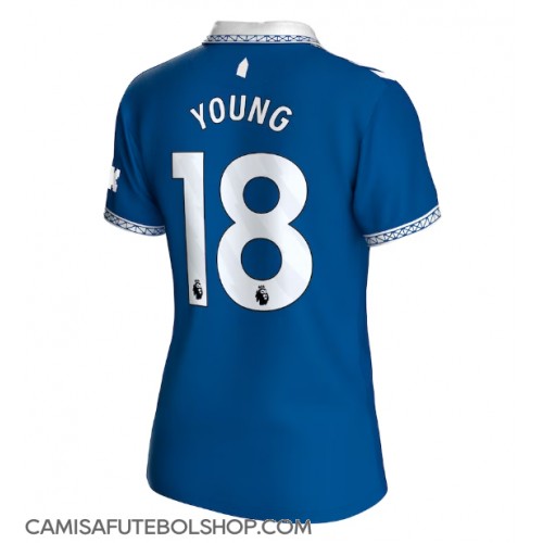 Camisa de time de futebol Everton Ashley Young #18 Replicas 1º Equipamento Feminina 2023-24 Manga Curta